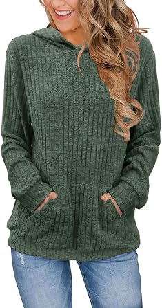 Bosmeer Womens Long Sleeve Shirts Kangaroo Pocket Fashion Hoodies Pullover