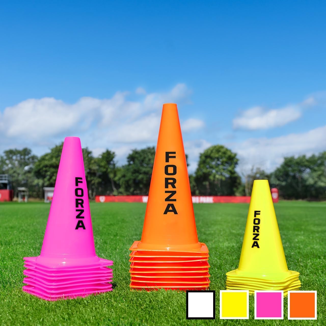 FORZA Coni Marcatori per Allenamento Multisport - Coni in Plastica Resistente per Tutti Gli Sport E Allenamenti | 4 Colori Fluorescenti [Pacco da 10 O 100] - 3