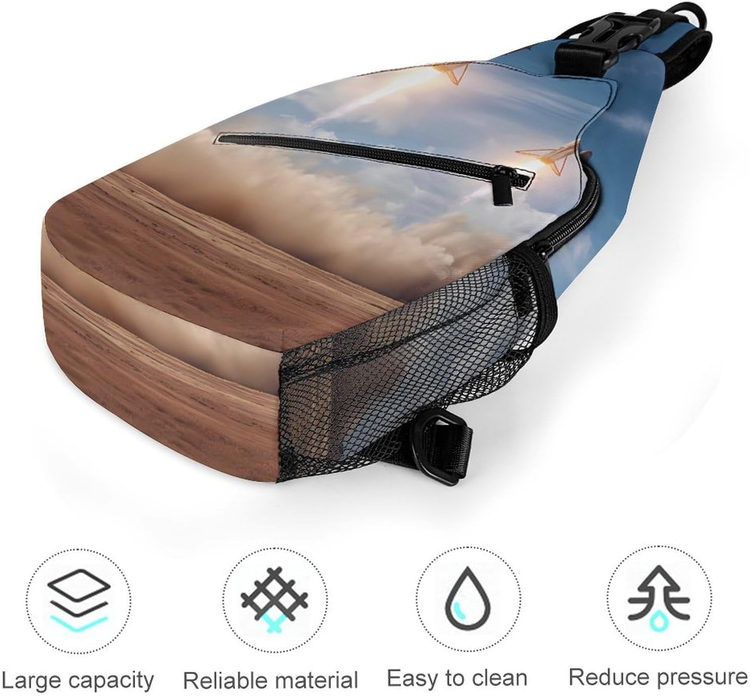 Spacees Falcon Heavy Boosters Men Crossbody Sling Backpack Chest Bag | Travel Fanny Pack,Hiking Daypack,Print Shoulder Bags