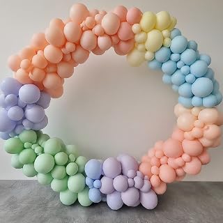 AMFIN (Pack of 100) Pastel Birthday Decoration Item Balloons - Multicolour