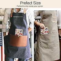 Vista 17 de Libros de Servidor de Varios Tipos de Hongos para Bartender Camarera - Libro de Camarero de Cuero PU Floral Tropical con Bolsillo con Cremallera