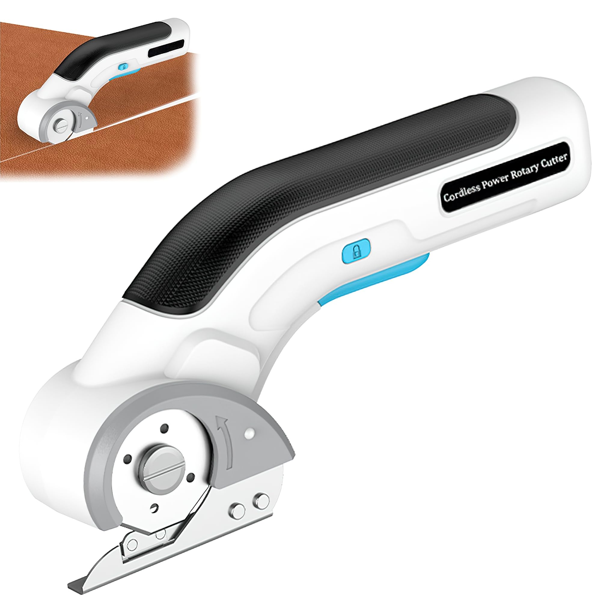 AVEDIA Zipsnip Powerful Cordless Electric Scissors, Rechargeable Rotary Fabric Cutting Machine, Craft Cloth Cutter Machine For Blouse, Cardboard, Plastic, Kaichi Craft, White