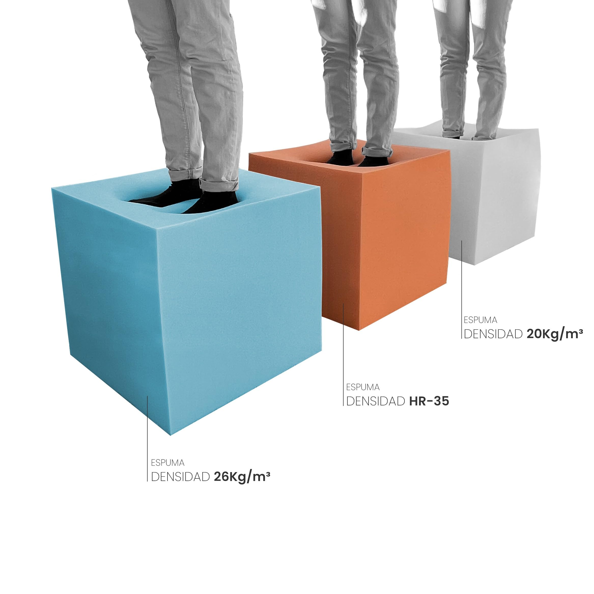 Espuma HR a Medida - Disponibles en Diferentes Formas y tamaños -Transpirable y Duradera - Tratamientos antibacterias - 80 x 120 x 10 cm, Espuma Blanda 20 kg/m³