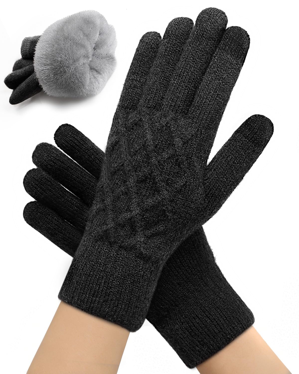 Winter Gloves for Women Men – Warm Touchscreen Knit