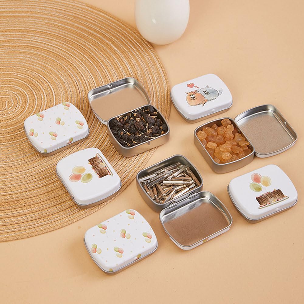 Amazon｜Alunsito 12個パック 空のヒンジ付き缶、金属製ブリキボックス