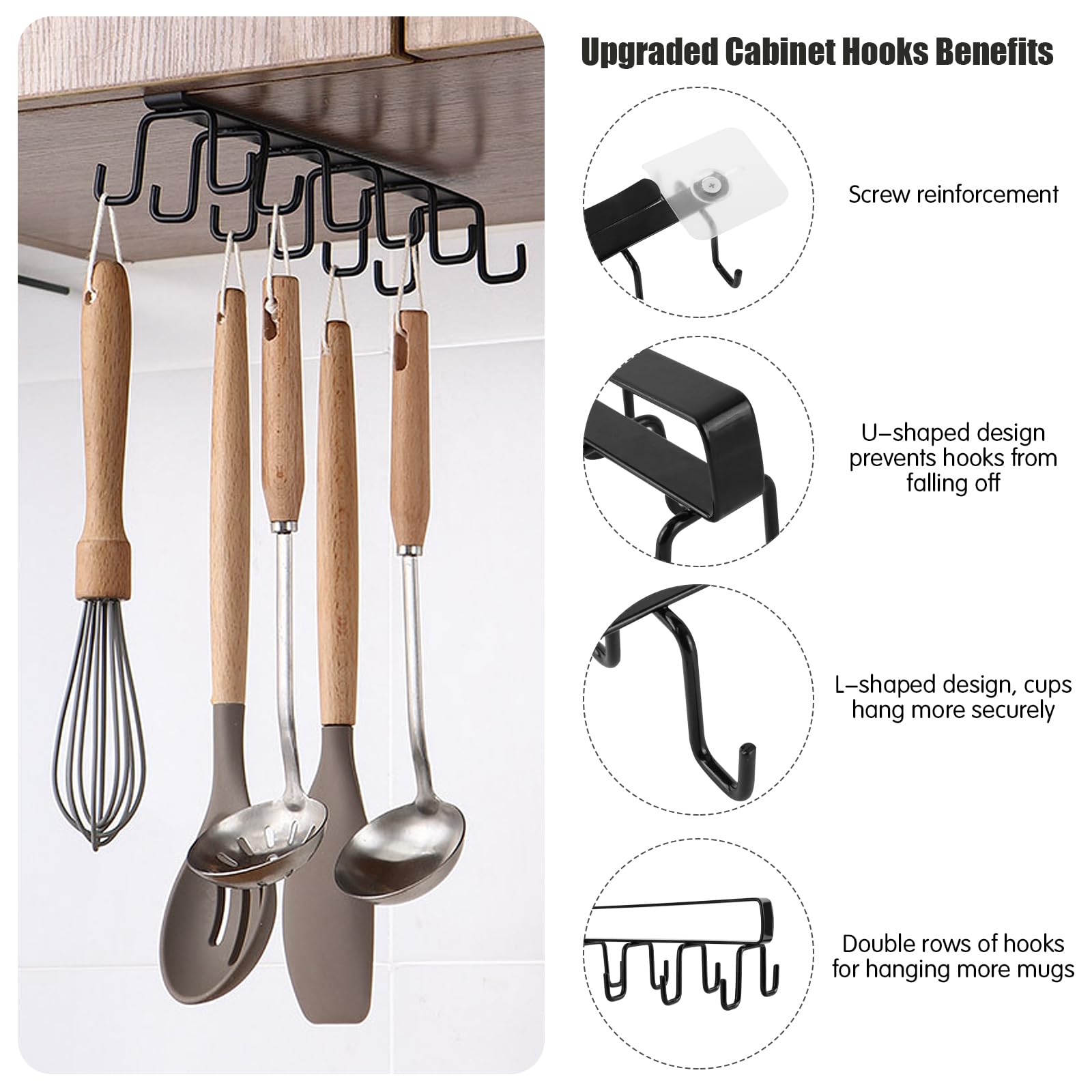 Ganci Per Tazze In Ferro Nero Fatti A Mano Per Mensole Da Cucina - Foto 7