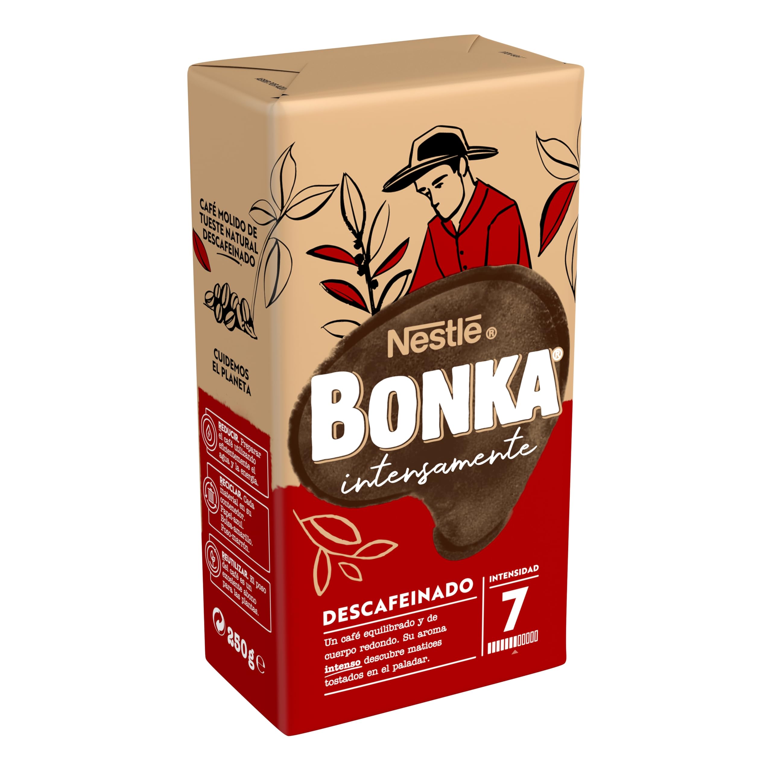 Bonka Entkoffeinierter gemahlener Kaffee, 250 g, 8 Packungen