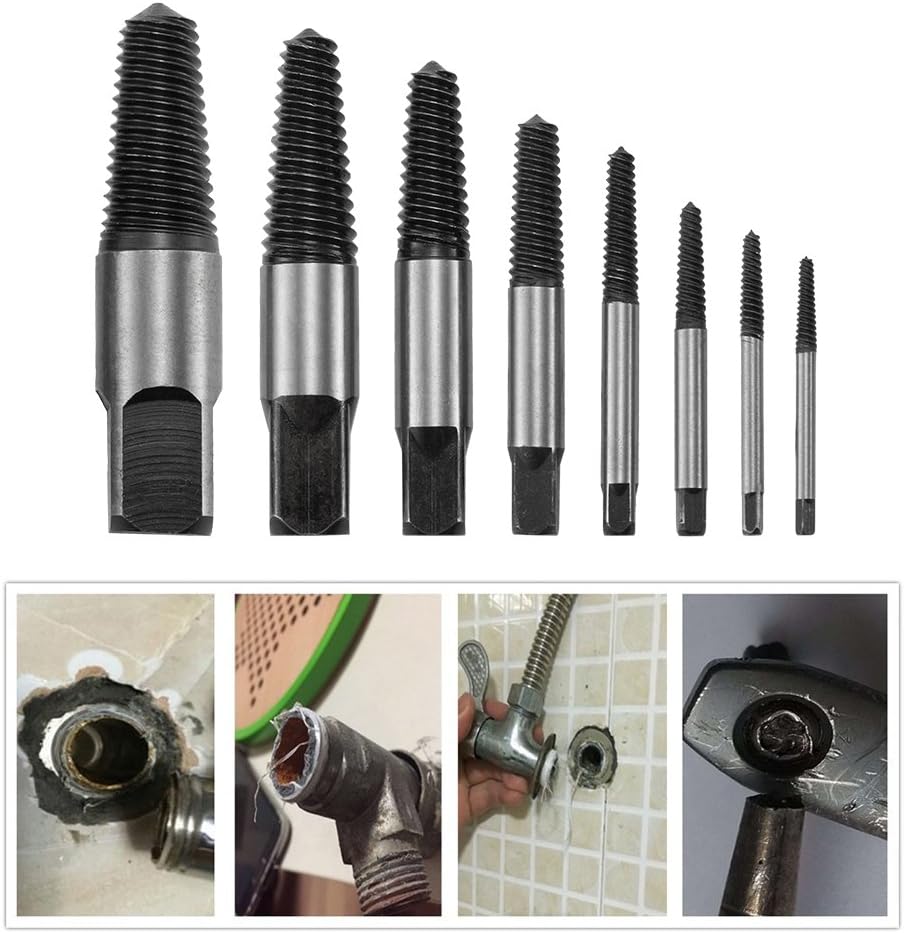 WEDOOO Screw Extractor Set, Damaged Screw Remover Set, 8 PCS, NO Drill Bits