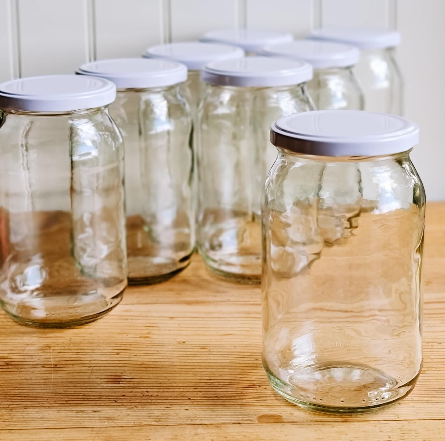 900 ml Einmachgläser mit schraubdeckel mit Deckel Weiß 40 Stk. - Einweckgläser mit Etiketten - Schraubgläser mit Deckel - Einmachglas groß -vgläser (40 Stk.)