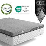 PERLECARE Dual Firmness Mattress Topper Queen Size, 3 Inch Split Queen Mattress Topper- Dual Zone Soft and Firm for Pressure Relief & Back Pain, Non-Slip & Removable, CertiPUR-US Certified