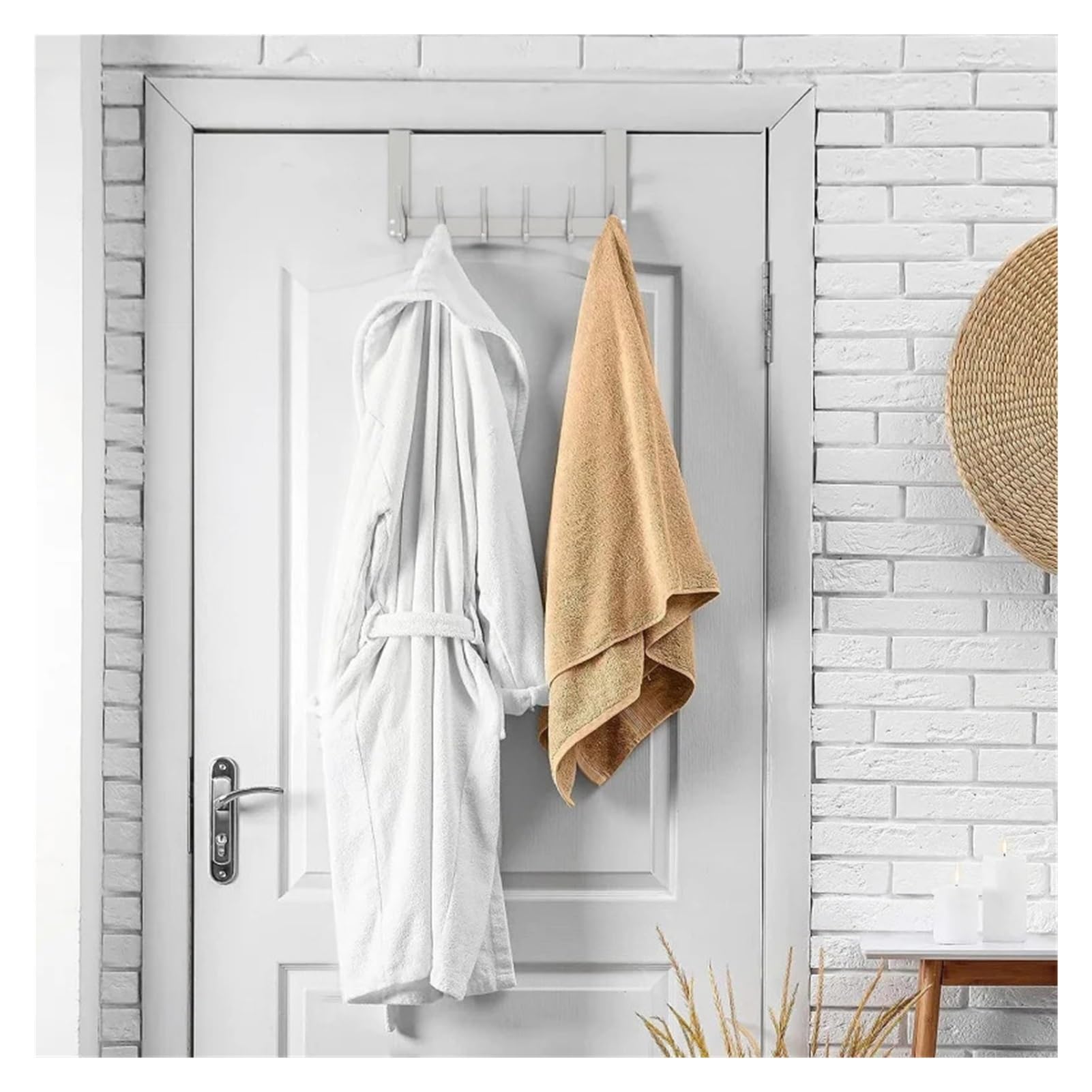 BARRINS Over The Door Hooks Foldable Over Door Hooks, Heavy Duty Hanger, Behind Hook Rack Hanging Jackets Coats Hoodies Towels