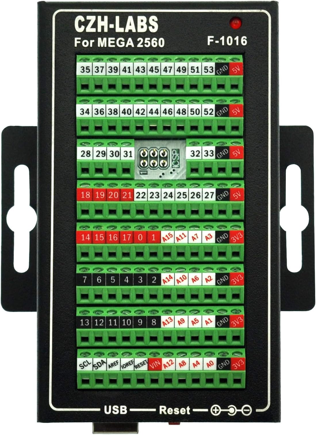 MEGA2560 Screw Terminal Block Breakout Module with Aluminum Enclosure, for Arduino MEGA 2560 R3