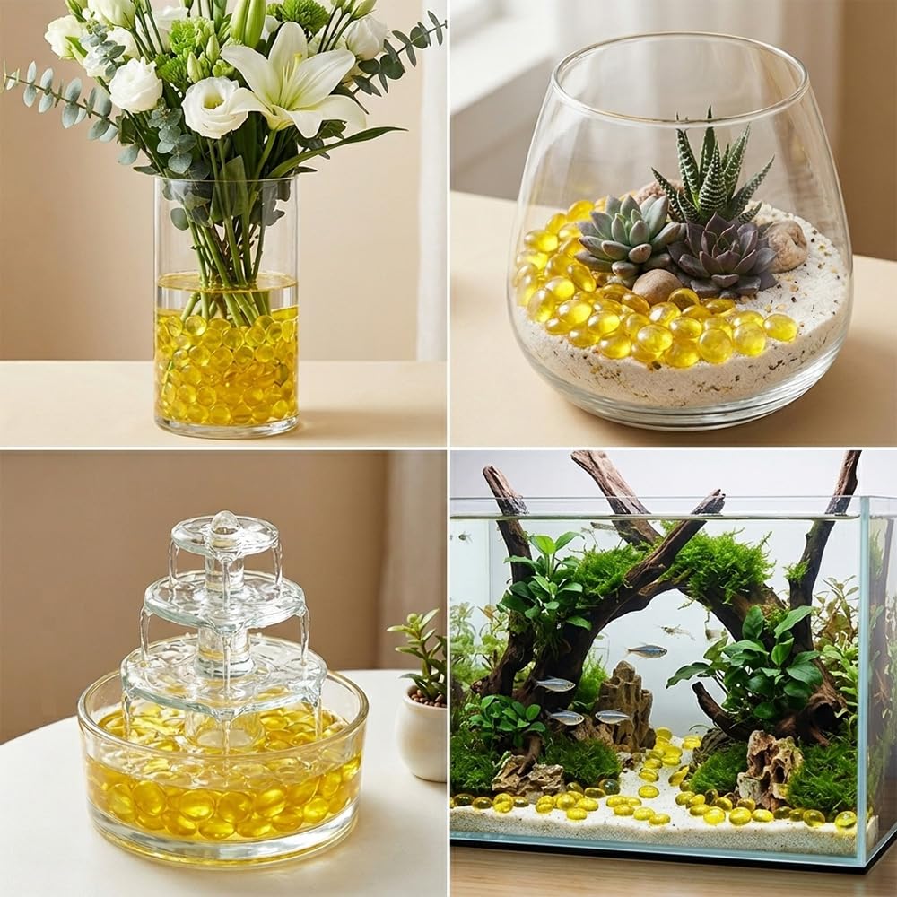 Piedras de mosaico de cristal gris claro para rellenar jarrones, manualidades, decoración, pecera, 2 libras