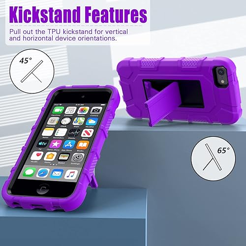 Miniatura 3 de ZoneFoker Funda para iPod Touch 7 generación, iPod Touch 65 generación, resistente a los golpes, resistente a los golpes, para Apple iPod Touch 765