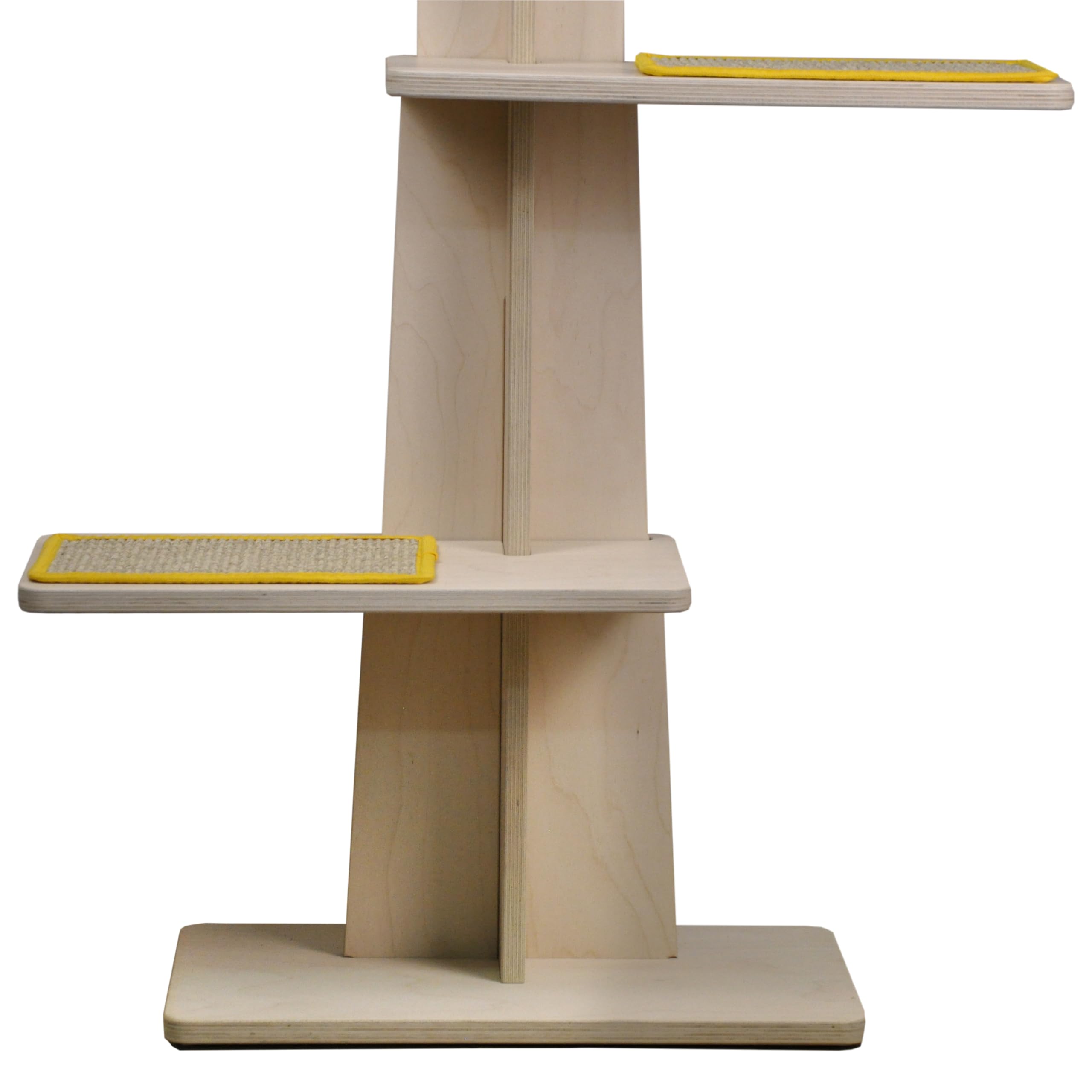 Tiragraffi Lino in Legno per Gatti, Torre Tiragraffi con Tappetini in Sisal Naturale, Torre Verticale per Affilatura Unghie Gatti