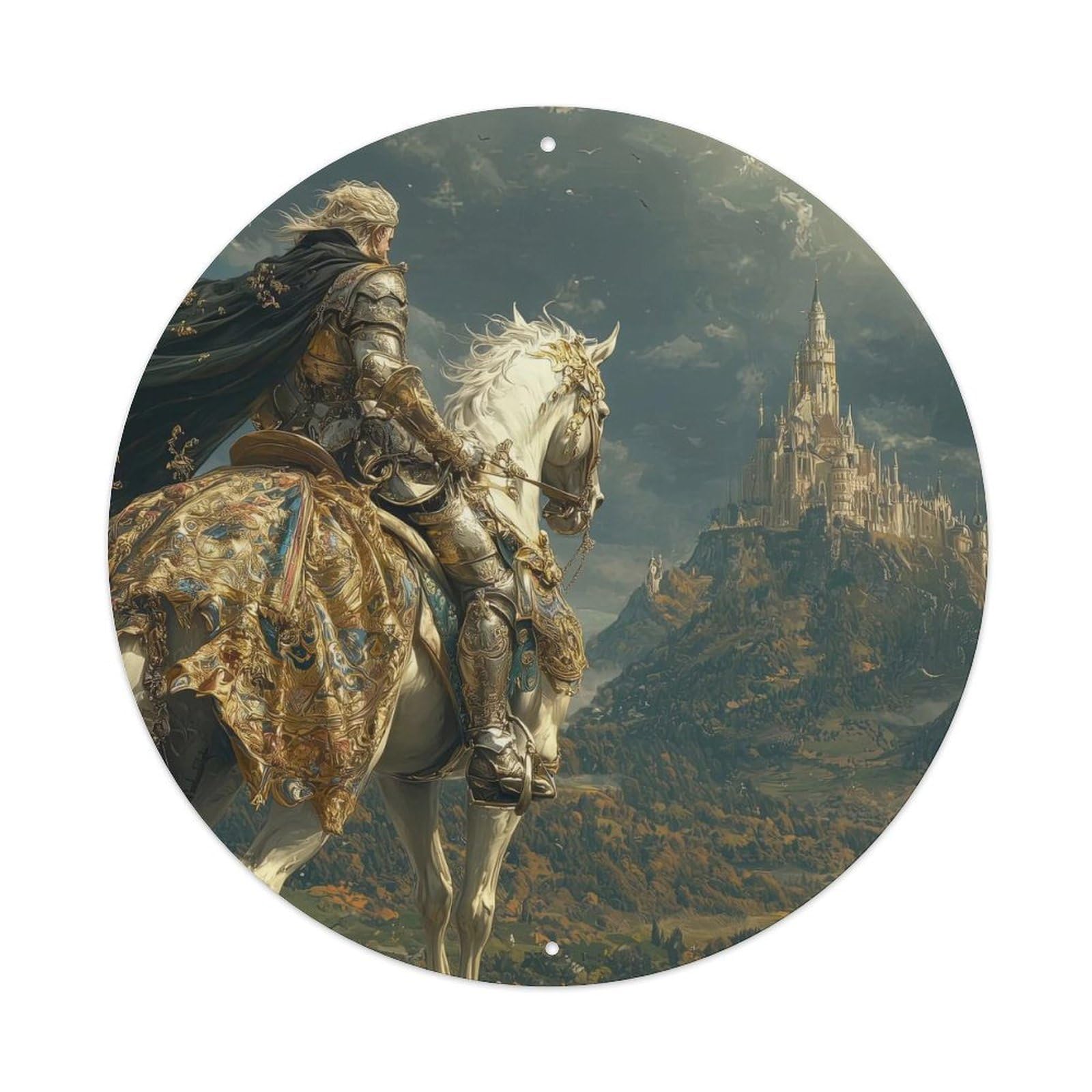 Gothic Templar Knight Christian Warrior Armor Vintage Metal Tin Sign