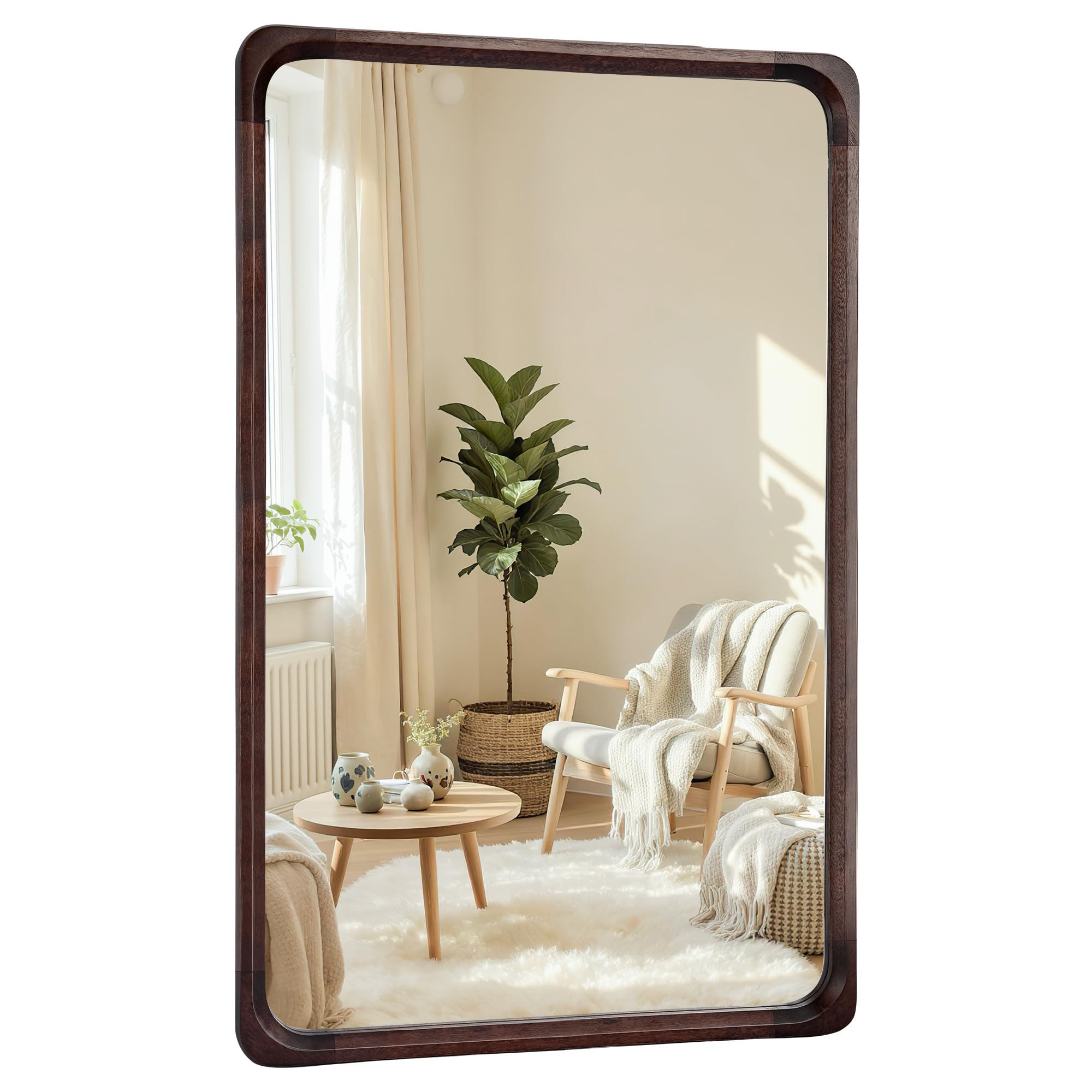 Photo 1 of Tanmicoshomy 30 x 48 Inch Wood Rustic Large Bathroom Vanity Mirror