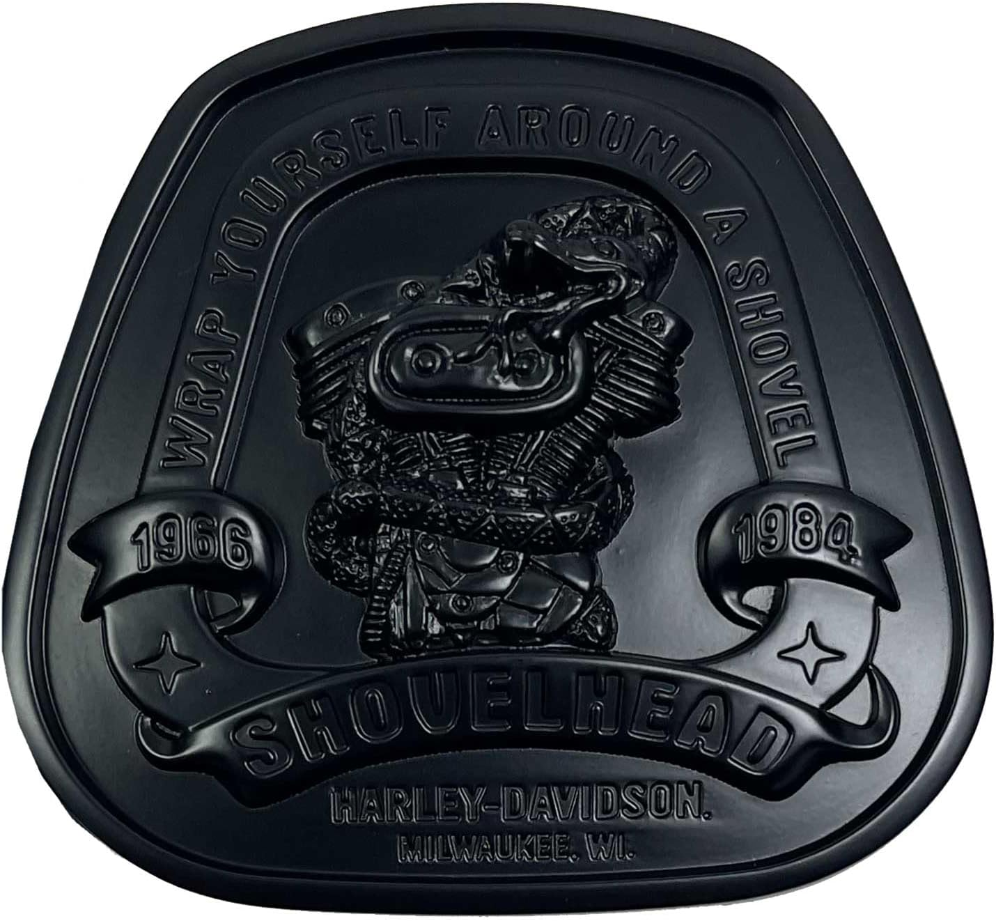 Harley-Davidson Men's Shovelhead Motorcycle Belt Buckle, Matte Black Finish