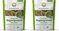 Vista 7 de Amazing Grass Super Greens Booster: mezcla de batidos de verduras en polvo con espirulina, moringa, hierba de trigo y batido de col rizada
