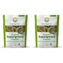 Amazing Grass Super Greens Booster Greens Powder Smoothie Mix with Spirulina,Moringa,Wheat Grass & Kale Smoothie Booster,Chlorophyll Providing-Greens,30 Servings,Pack of 2