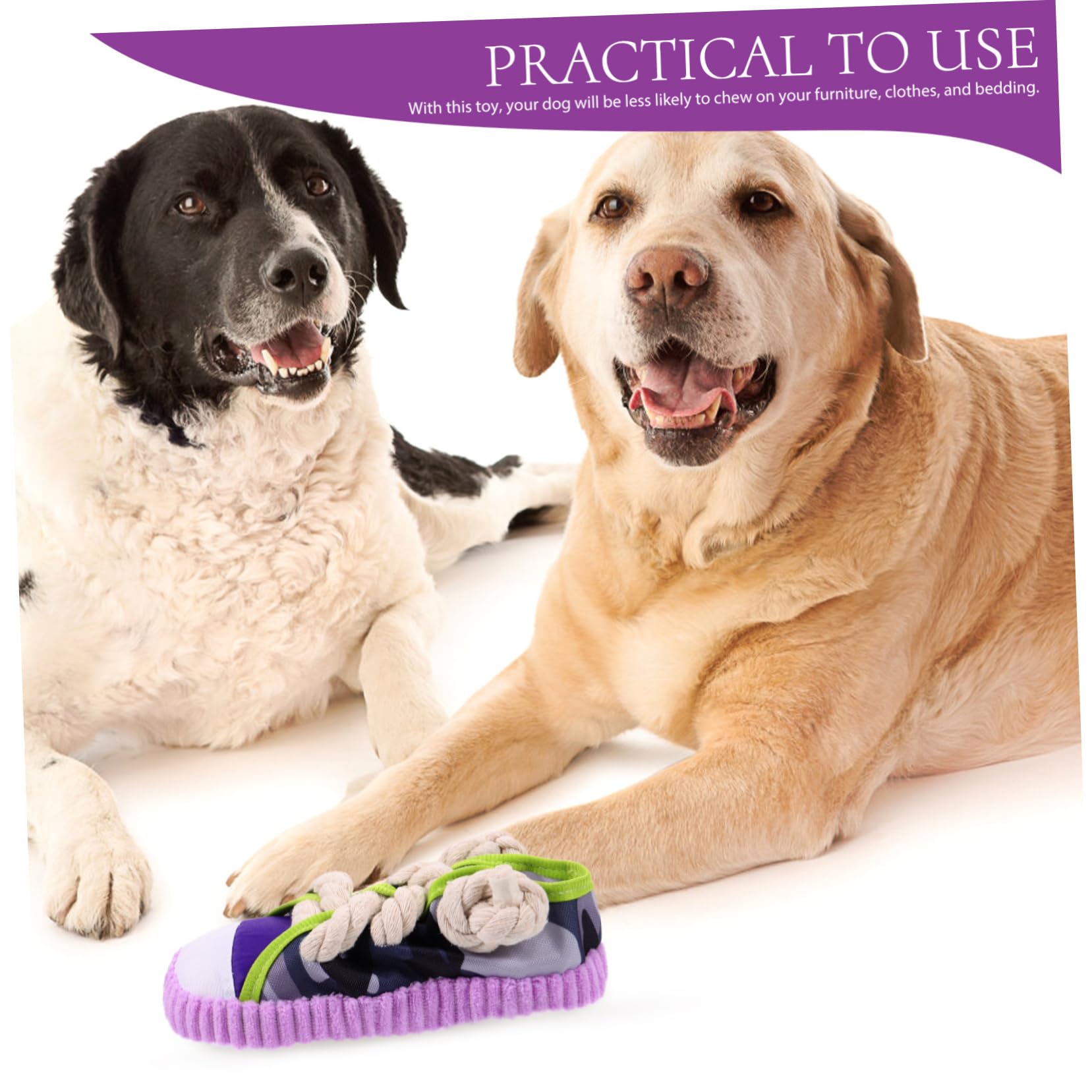 BESPORTBLE Juguete para Perros Grande y Mediano en Forma de Zapato, Resistente a Mordeduras, Fácil de Limpiar, Hecho de Lona y Cuerda de Algodón para Mascotas Divertidas