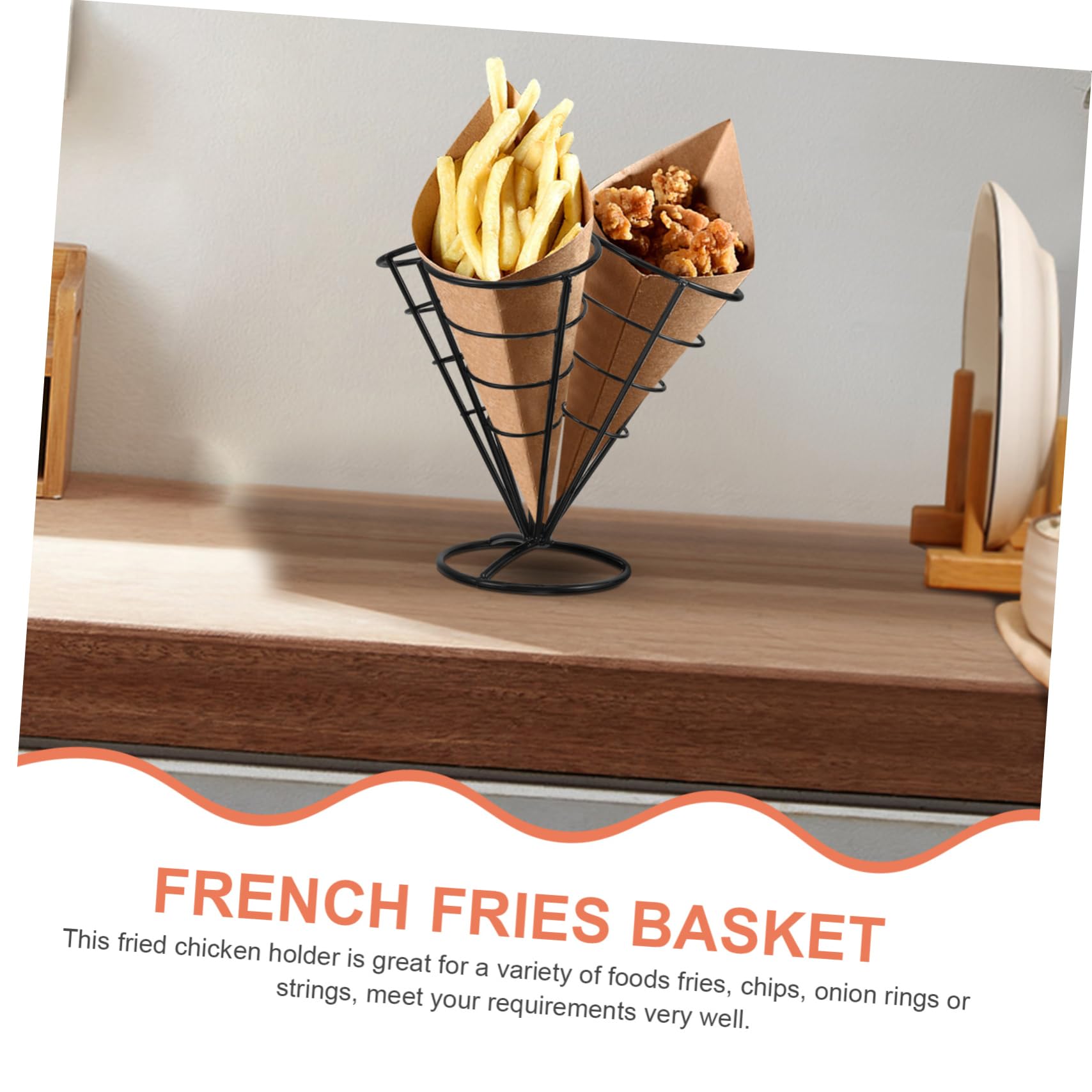 4fori Porta Snack in Filo Metallico Cestino per Patatine in Acciaio Inossidabile Porta-antipasti per Feste e Occasioni Domestiche per Esporre Snack e Cibi Croccanti