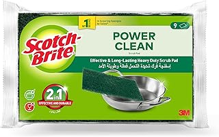 Scotch-Brite Heavy Duty Classic Scouring pad, 9 units/pack | Kitchen sponge | Dish sponge | Scrub | General Purpose Cleaning | Food Safe | Non-Rusting | Kitchen, Garage, Outdoor