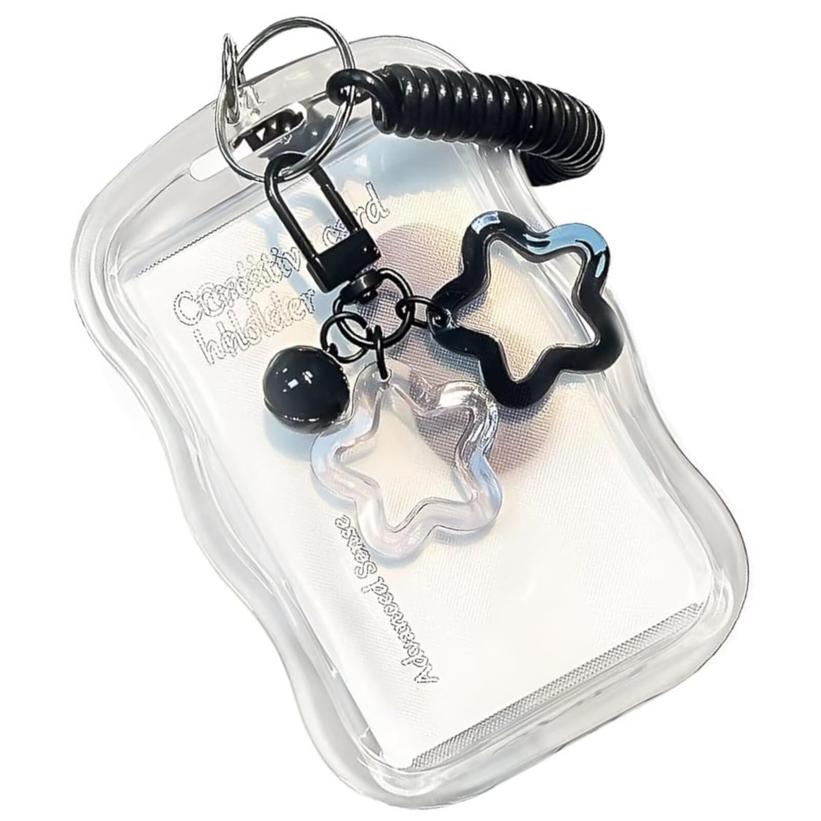 RUNRAYAY Photocard Holder with Star Pendant, Plush Photocard Holder Outdoor Id Card Cover Protective Case, Card Sleeve Student Identification Badges Supplies - G