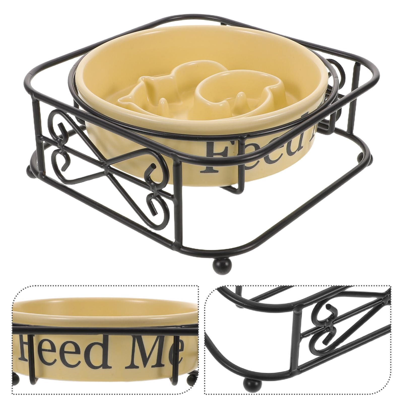 Gamelle Anti-glouton Bol Surélevé en Céramique pour Chien et Chat Anti-basculement, Facile à Nettoyer, pour Chiots et Chatons, Alimentation Quotidienne la Maison