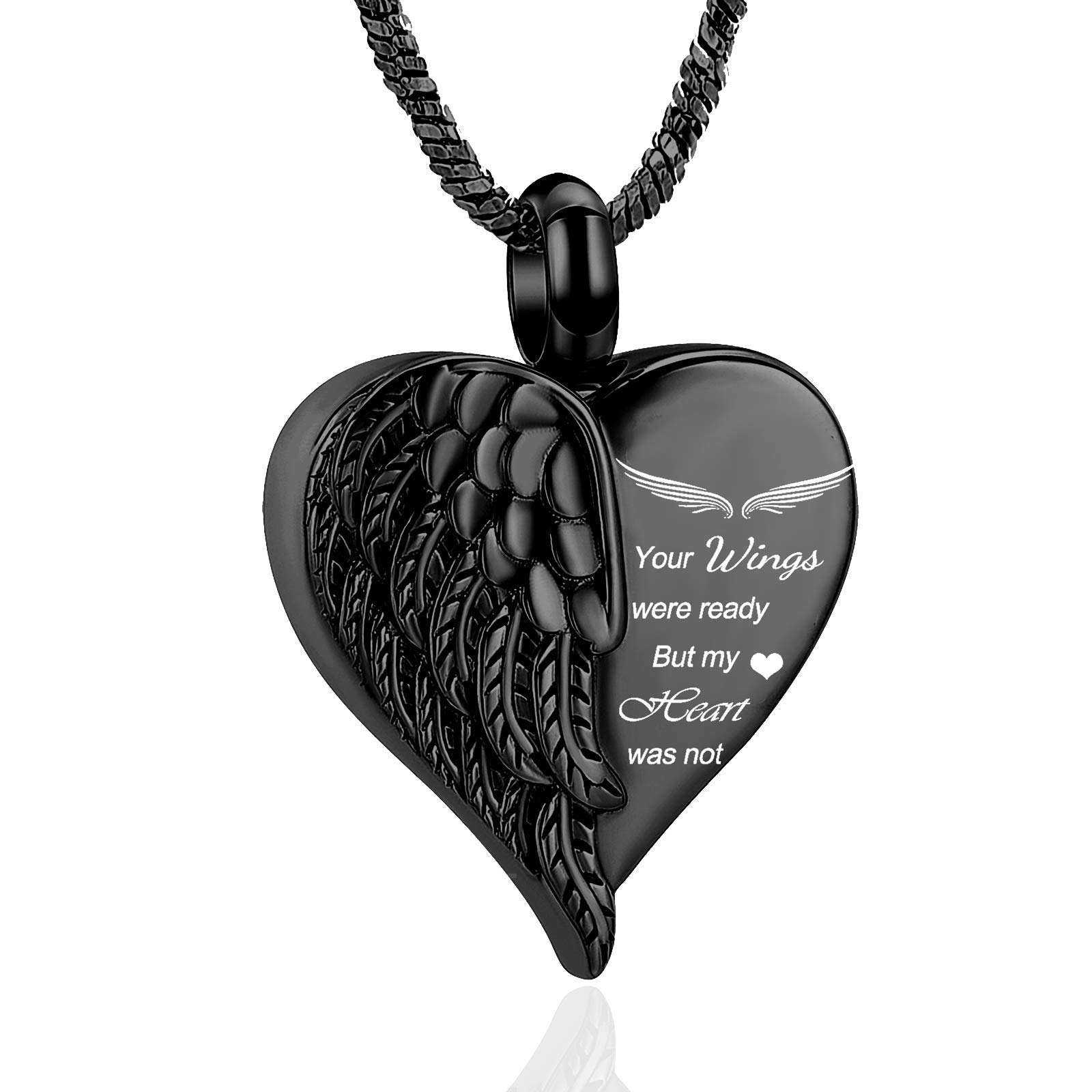 Yinplsmemory Carved Teardrop Keepsake Ashes Necklace Urn Pendant Cremation Memorial Jewelry