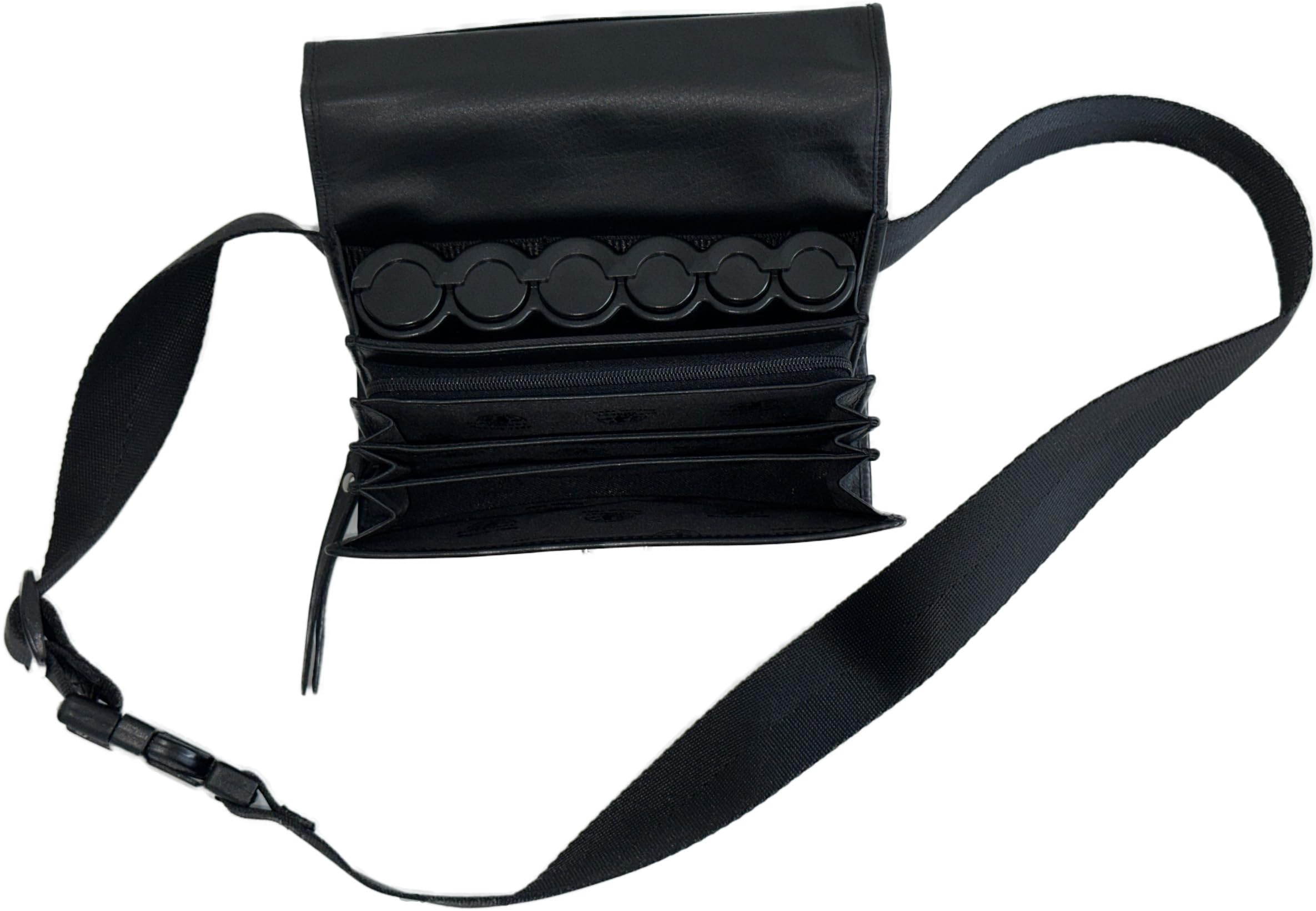 Sacoche Banane Serveur en Véritable Cuir de Bovin, avec Monnayeur Distributeur 6 Pièces d'Euros, Fermeture Cartable, idéale Serveur, Serveuse, Bar, Restaurant, Brasserie