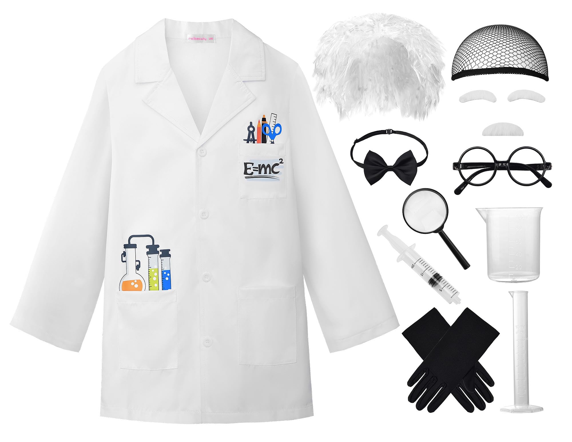 ReliBeauty Disfraz Científico Niños con Accesorios