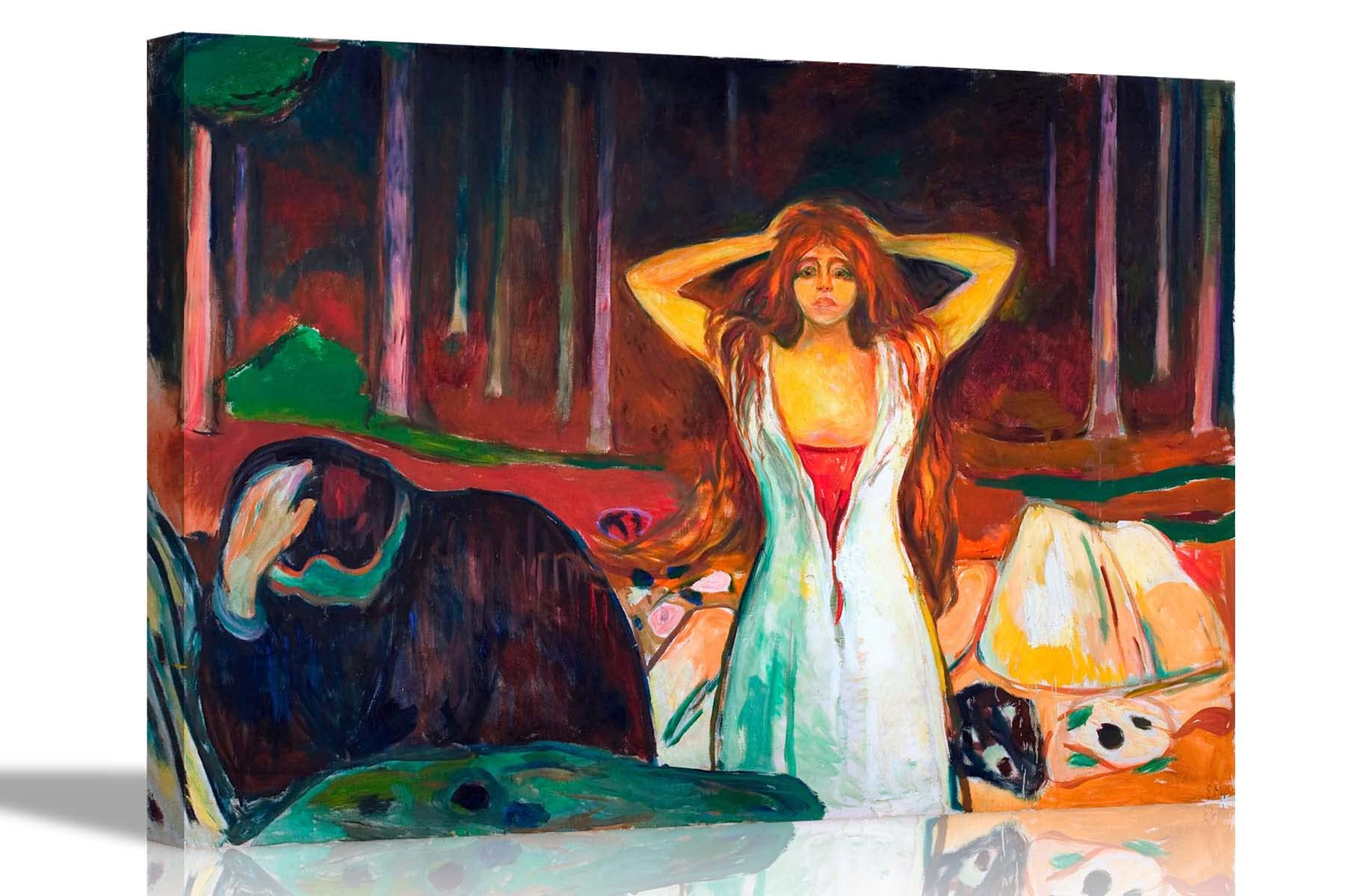Artley Prints Multicoloured Ashes By Edvard Munch Canvas Prints Stretched And Framed Wall Art Poster Pictures Artwork For Home Work Livingroom 40 X 30Cm (16 X 12 Inches) A3