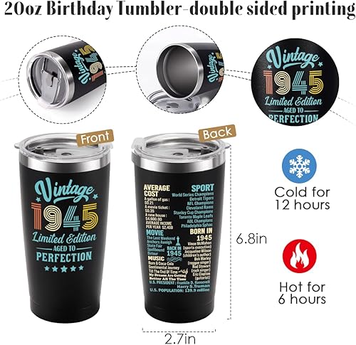 Miniatura 2 de Regalos de cumpleaños número 80 para hombres y mujeres, idea de regalo de 80 años para él y ella, vaso de feliz cumpleaños de 80 años de más de 80,