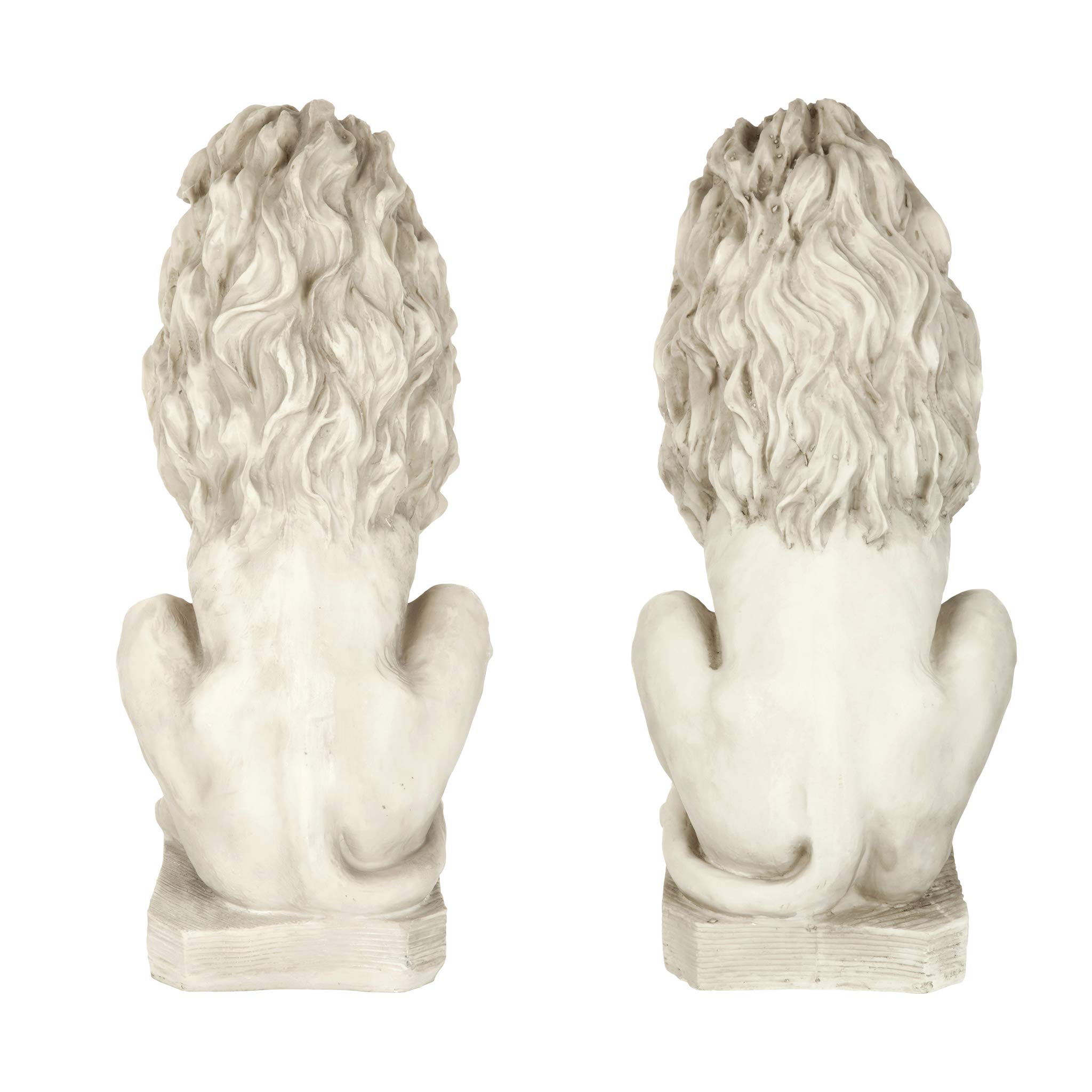 Design Toscano Statue Lion Sentinelle Manoir De Mansfield Blanc Cassé – 25,5 X 32 X 53,5 Cm – Décoration Majestueuse Intérieur & Extérieur