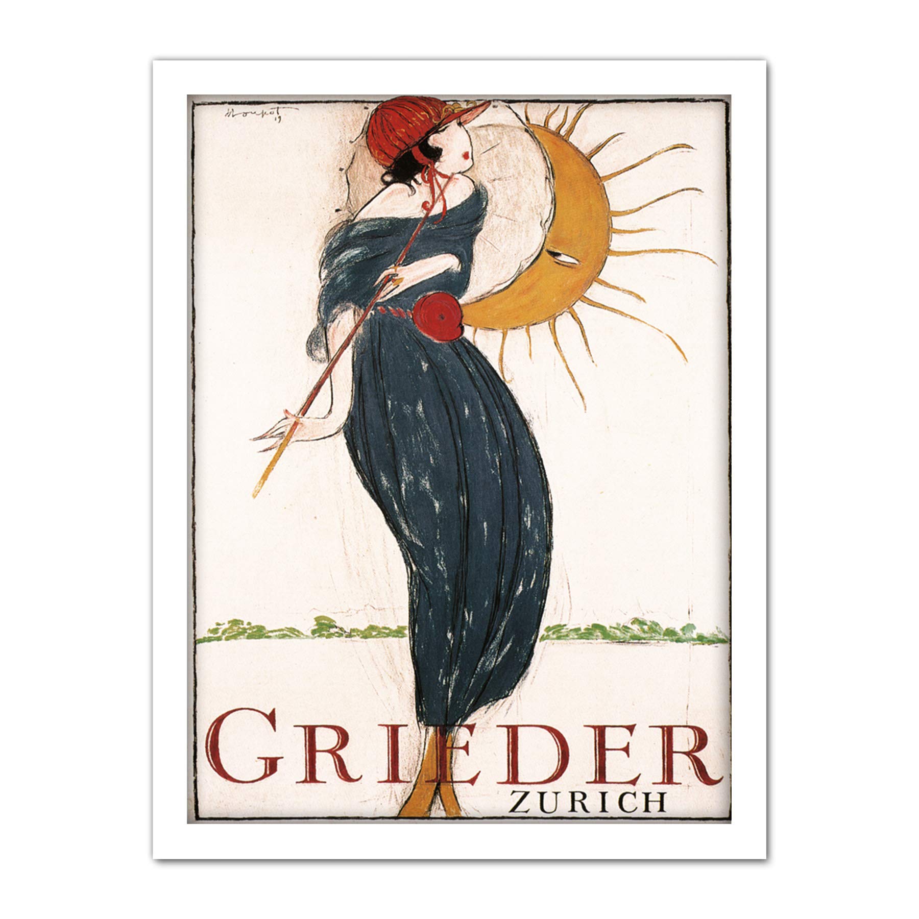 Wee Blue Coo Grieder Zurich Switzerland Fashion Artwork Framed Wall Art Print 18X24 Inch