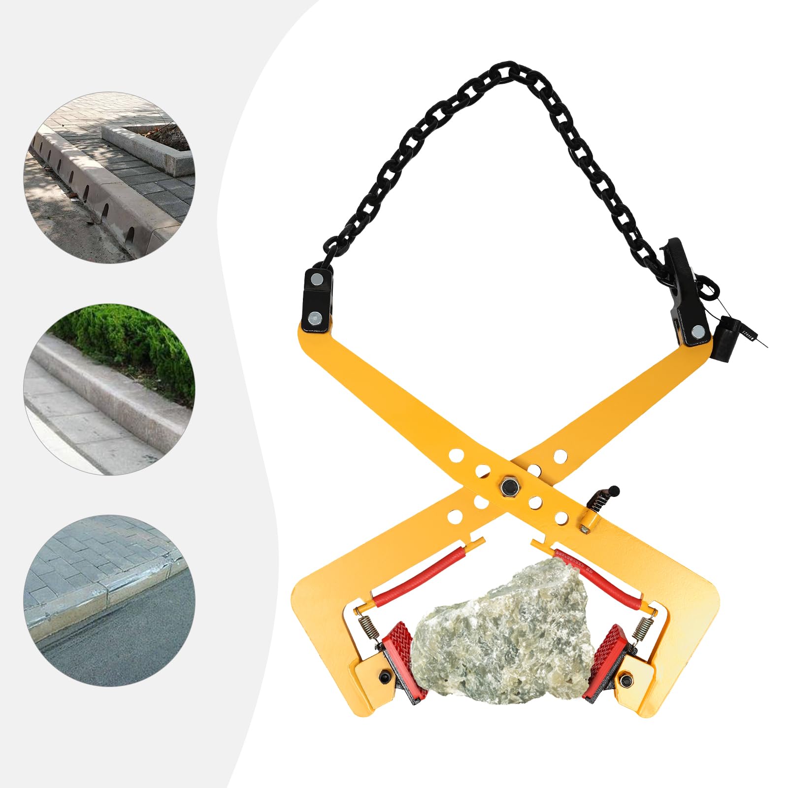 Barre de déplacement, pince de trottoir, pinces de levage verticales, support de pierre, pince de levage, pince de levage, pince de trottoir 2 en 1, pour soulever et transporter, ouverture réglable