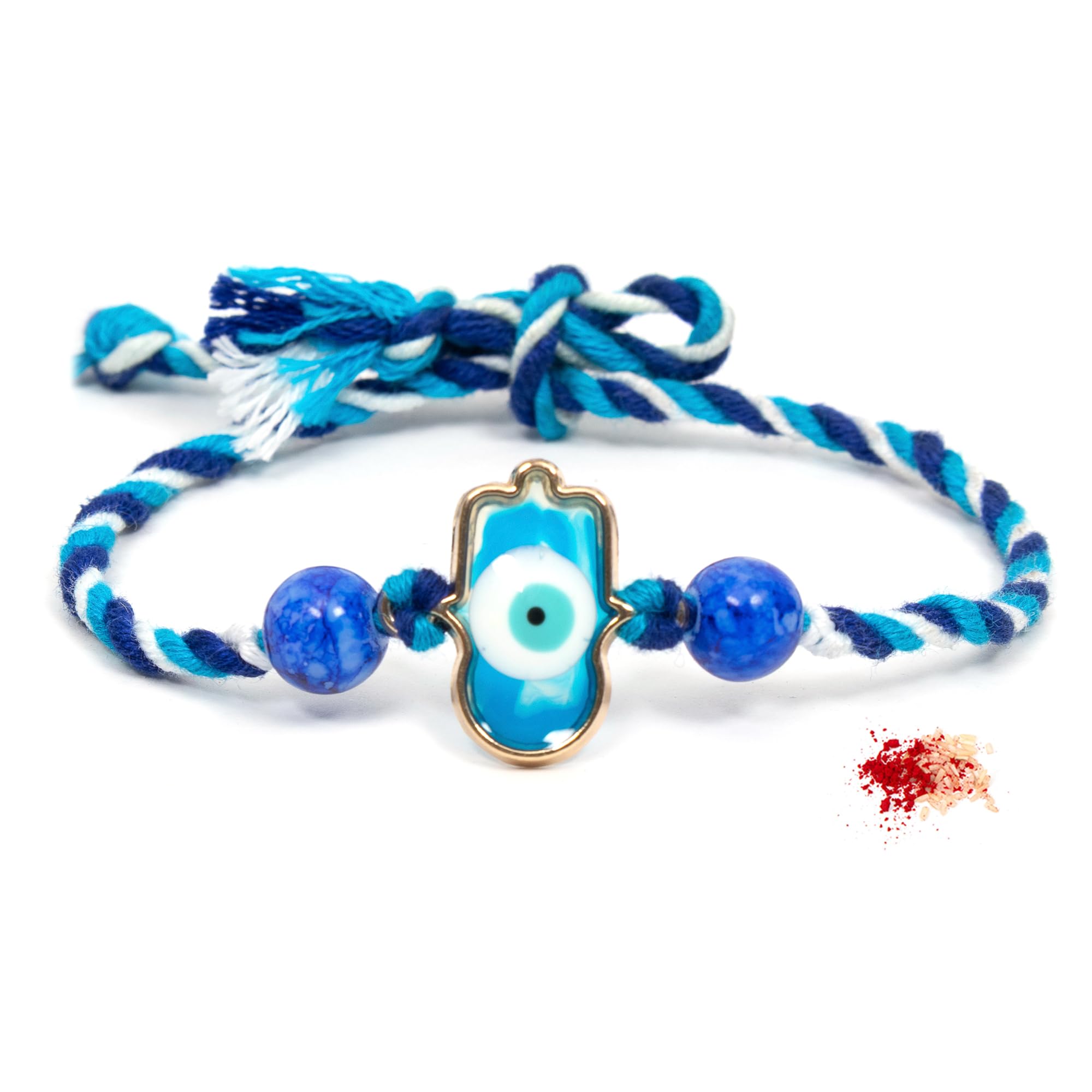 Blue Evil Eye Rakhi for Beloved Brother with Tilak Material-image-21