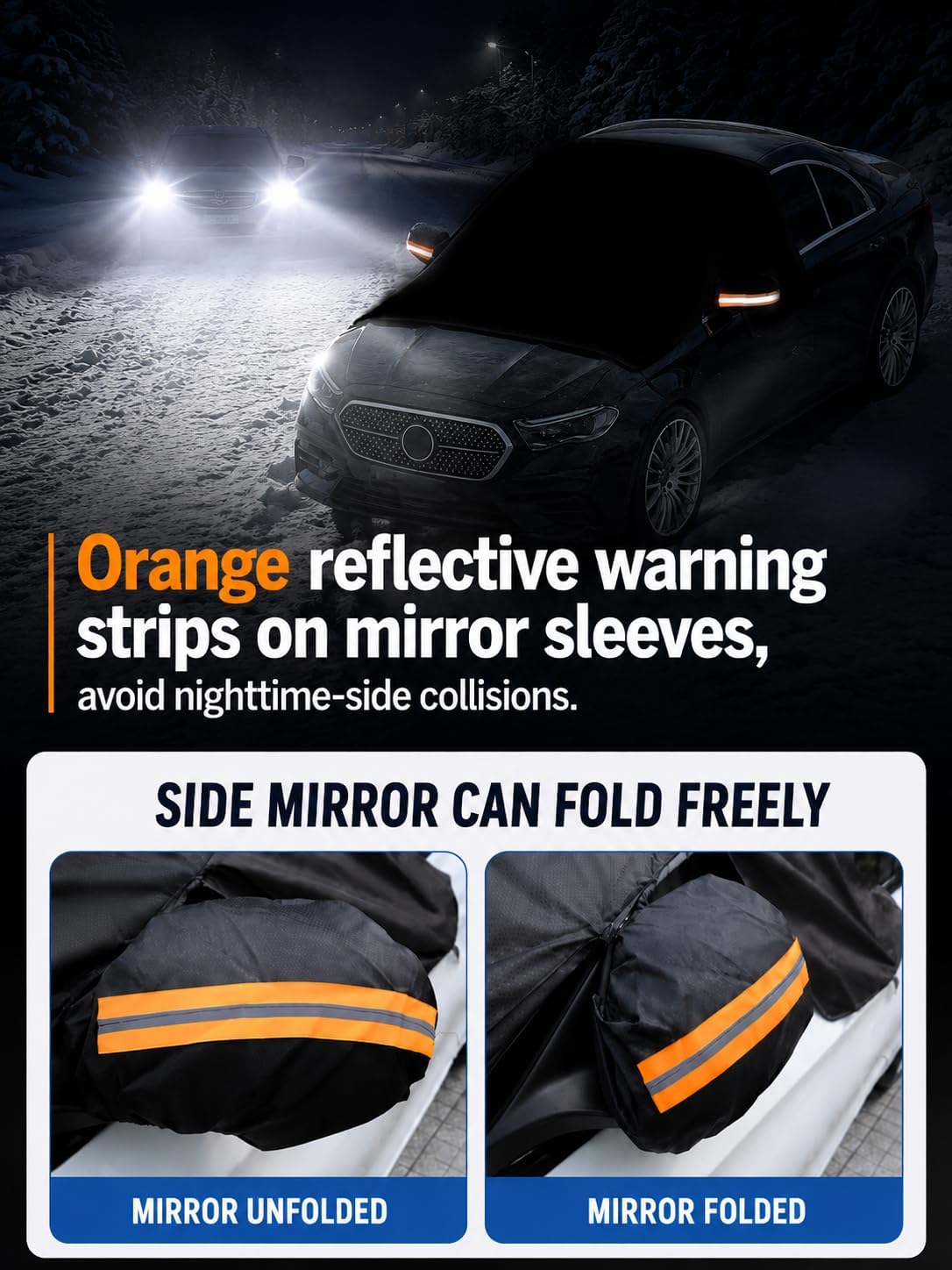 Custom Fit Windshield Snow Cover for Subaru Crosstrek with Side Window and Rearview Mirror Protector, Car Snow Ice Frost Protector, Vehicle Specific Winter Windshield Cover with Side Flaps