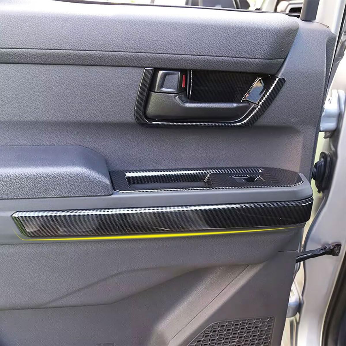 Inner Door Panel Decoration Compatible With Toyota Tacoma 2024 2025 2026 Door Panel Below Decoration Cover Trims Interior Car Accessories ABS 4PCS(Carbon Fiber Style)