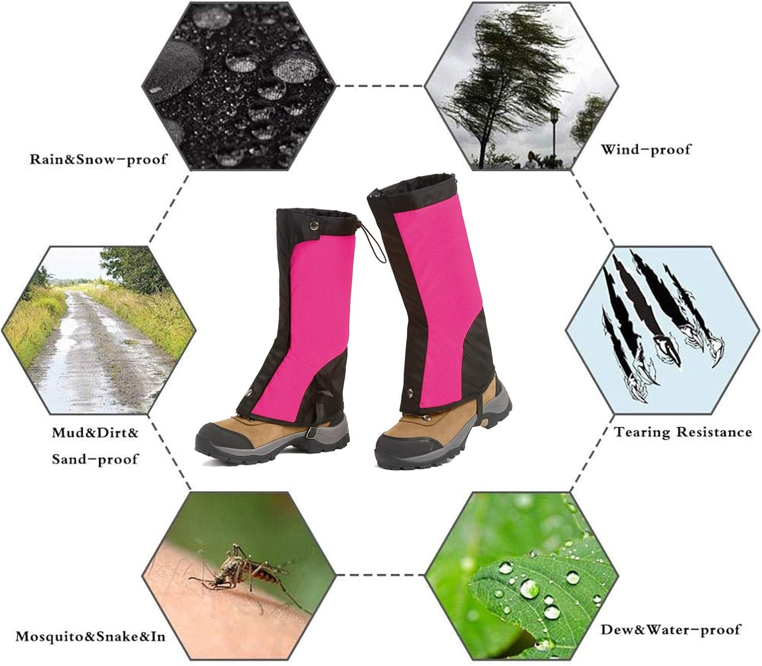 leg Gaiters Men's and Women's Gaiters Outdoor Mountaineering Snow Shoe Covers, Waterproof and Sand-proof Foot Covers, Leggings (Color : A, Size : M)