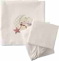 Set Di 3 Lenzuola Per Culla Interbaby - Cotone 100%, Modello Love Beige, Con Lenzuolo Elastico E Federa