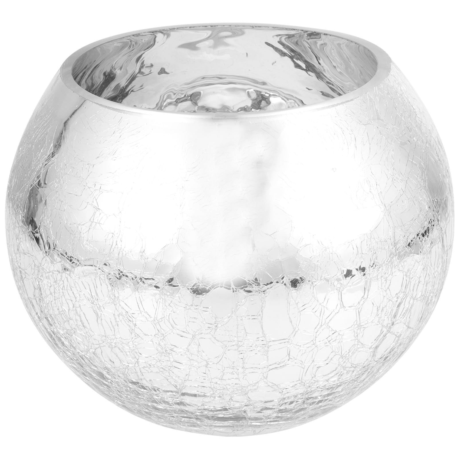 Vase rond argenté en verre, cadeau d'anniversaire idéal pour fleurs séchées