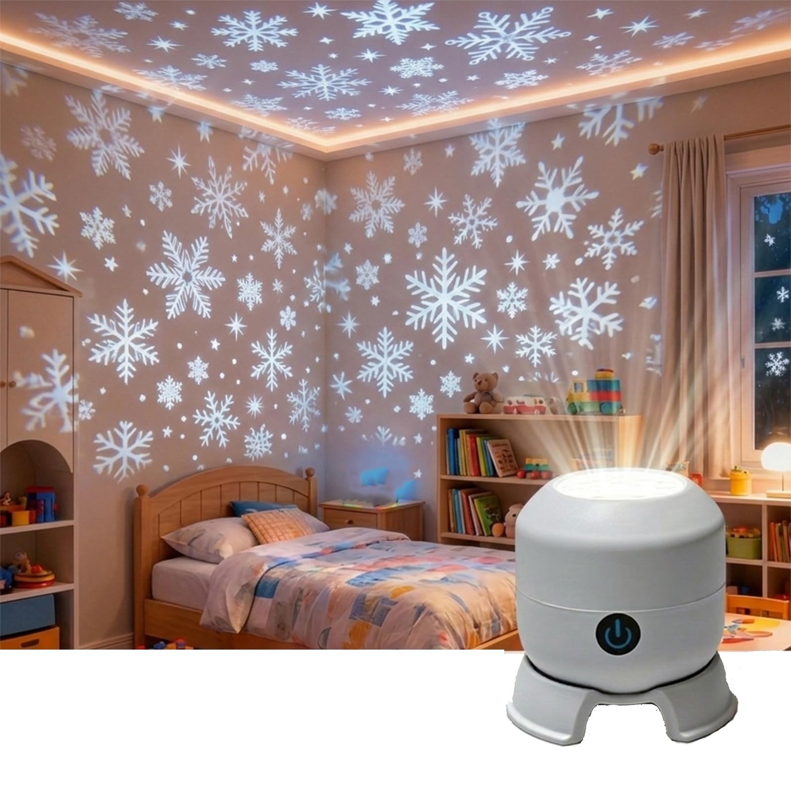 Dynamic Rotating LED Projector Light, 360° Rotating Ocean Night Light Projector, Snowflake/Christmas/𝐨𝐜𝐞𝐚𝐧 Dynamic Patterns, for Indoor Decoration (Ocean,Rechargeable) — view 9