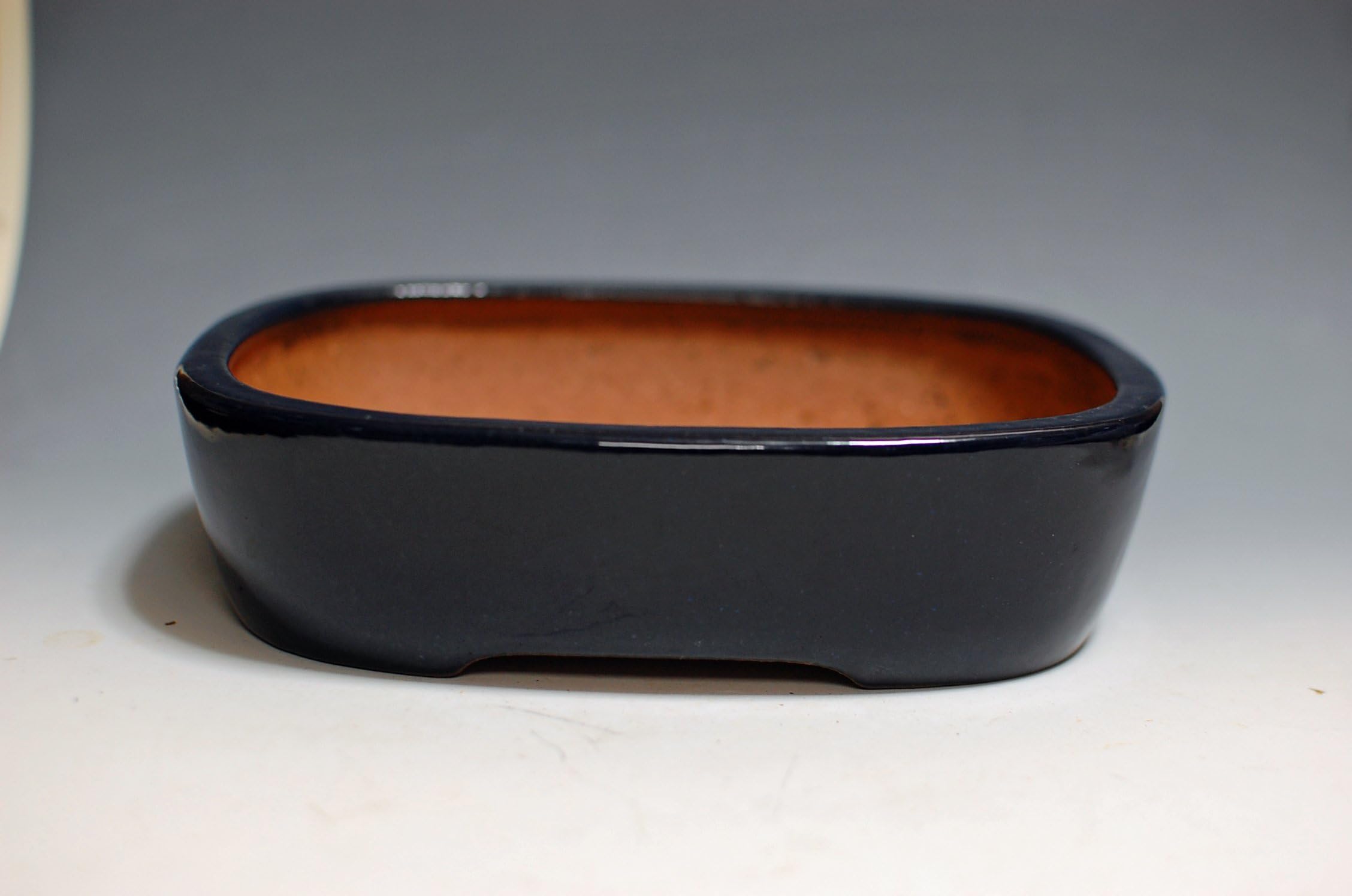 Tokoname Bonsai Pot By Yamafusa #3422 Rectangle Blue