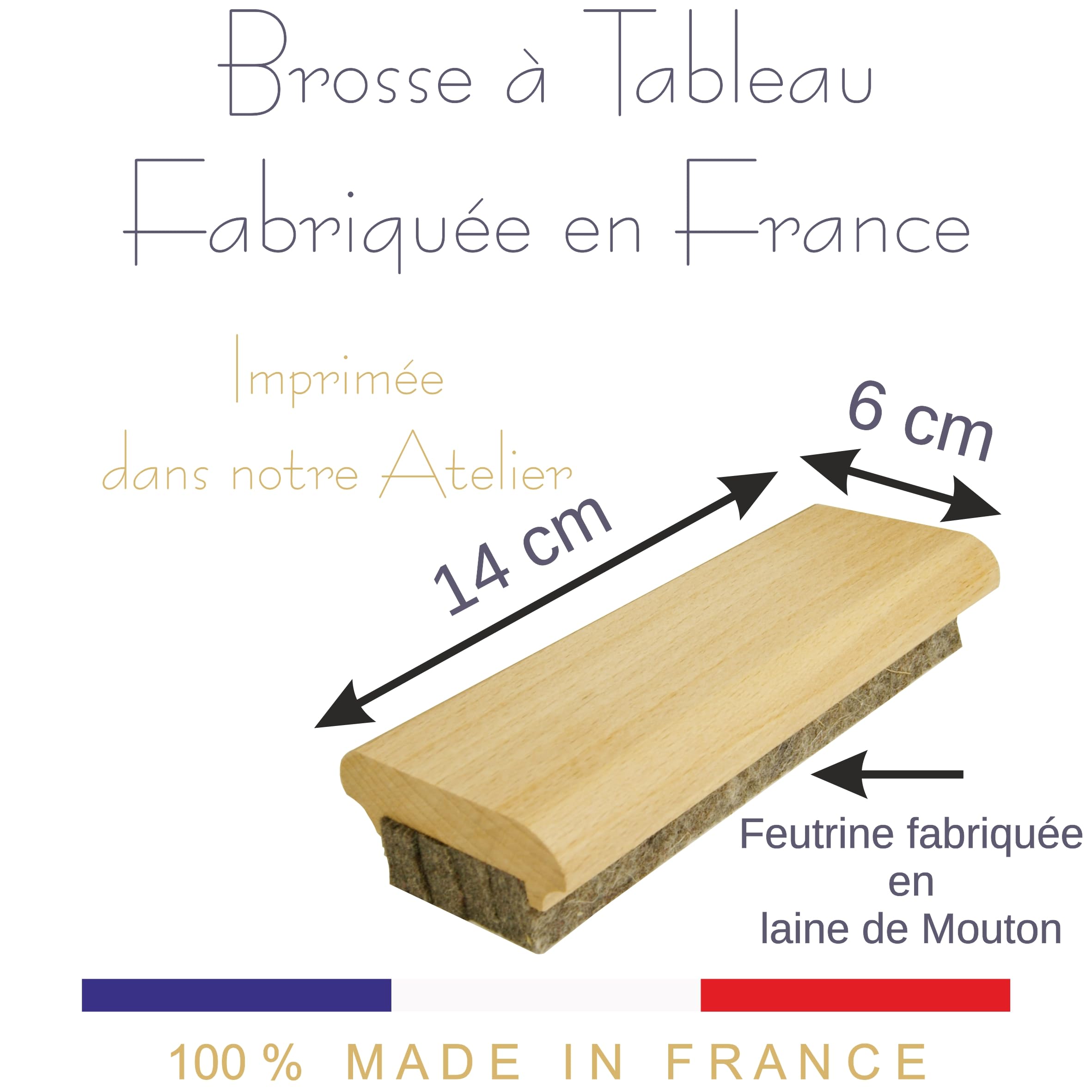 Cadeau Maîtresse d'école - Brosse à tableau en Bois efface le Feutre et la Craie sur Tableaux Noirs et Tableaux Blancs (Merci Maîtresse (Rose)