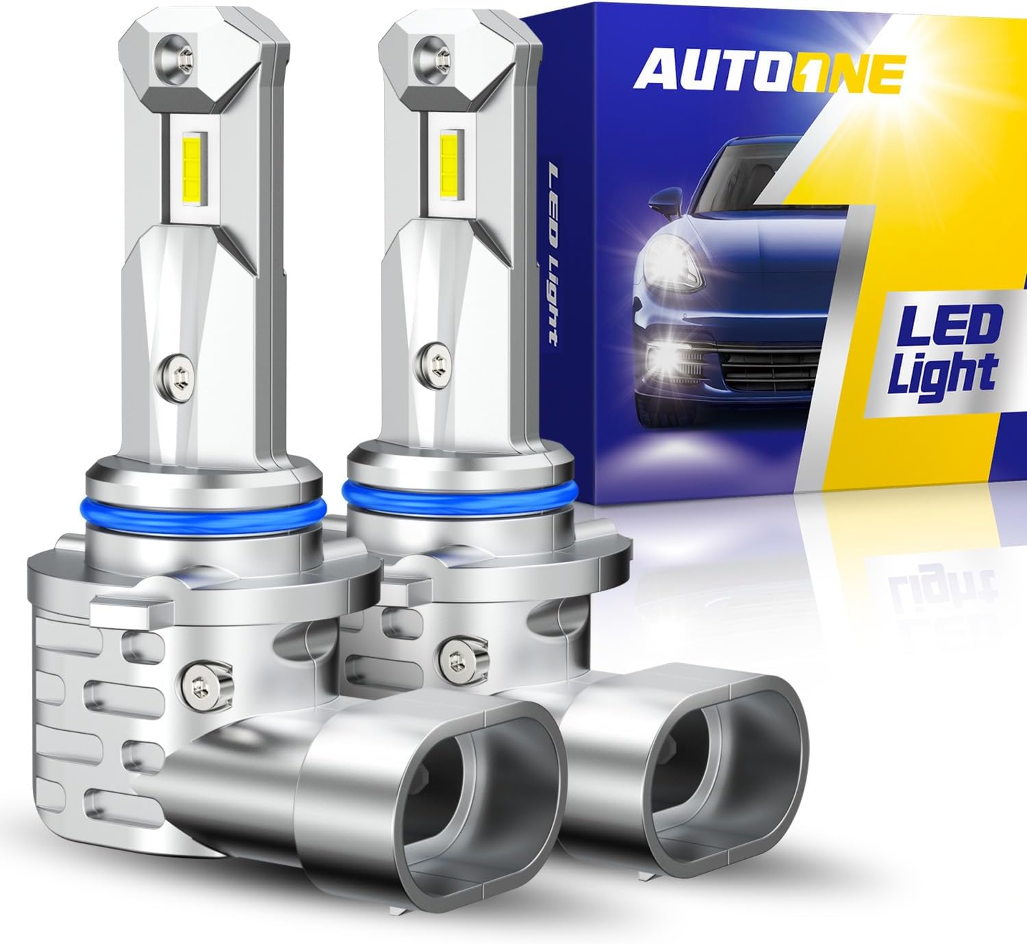 AUTOONE 9012 Led Bulbs, 24,000LM with Cooling Fan, HIR2 Powersport Fog Lamp, IP68 Waterproof, Quick Installation, Pack of 2