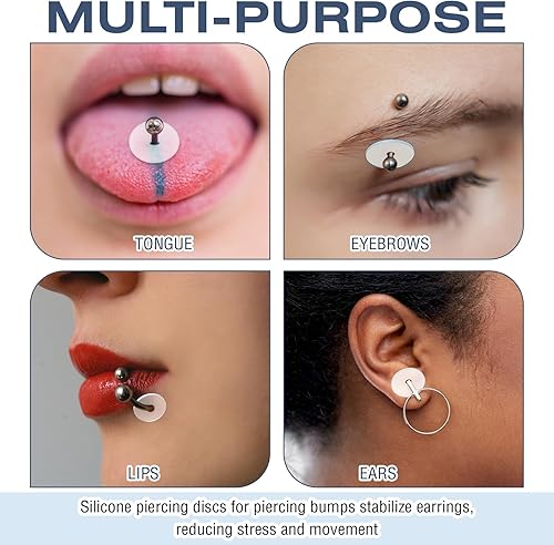 Miniatura 7 de Wesiti 300 unidades de discos de perforación transparentes para perforación de 3579110.512 in, soportes de aretes para aretes pesados, discos de