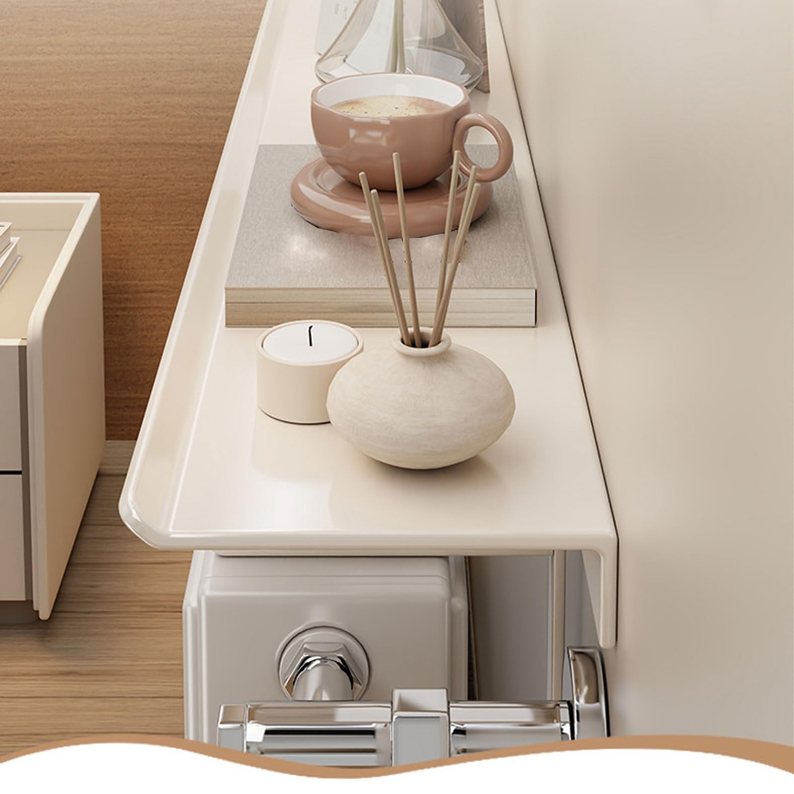 Scaffale per termosifone in ferro battuto con pannello posteriore anti-collisione, design robusto portante per soggiorno, camera da letto e ufficio, decorazione per riscaldamento