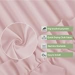 Farmhouse Ruffle Shower Curtain with Handmade Ruched, Vintage Ruffled Fabric Bathroom Curtains, Decorative Elegant Bathroom Curtain with 12 Holes, Peach Pink, 72" W x 72" H(N60049)